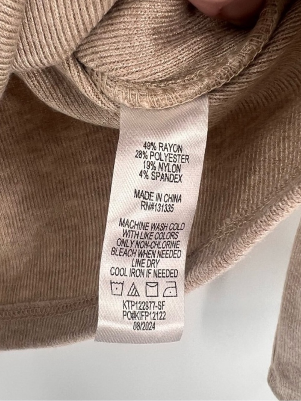 Stitch Fix Nine Britton Tan Long Sleeve Wrap Top S Brushed Knit Workwear - Picture 4 of 6